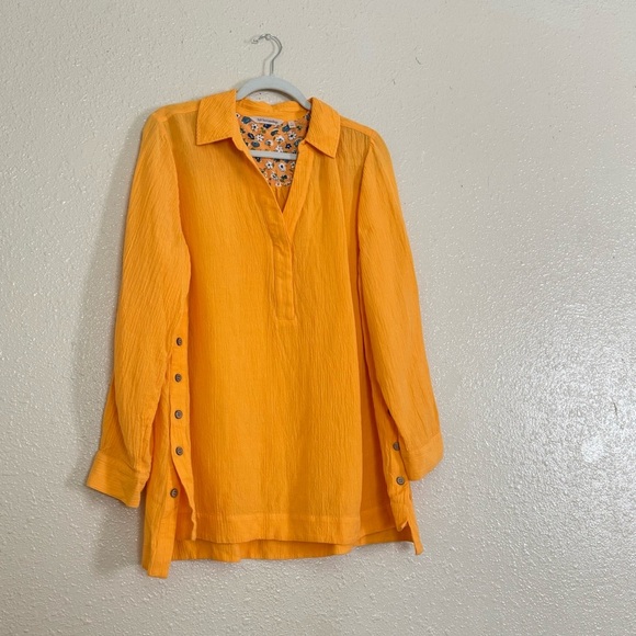 Soft Surroundings Sorano Gauzy Lightweight Tunic Marigold - Picture 5 of 5